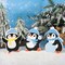 Penguin Christmas Decorations Indoor, Cute Penguins Winter Tiered Tray Decor Set of 3, Wooden Penguin Blocks Xmas Table Decoration for Party Home Office Shelf Door (Light Blue)